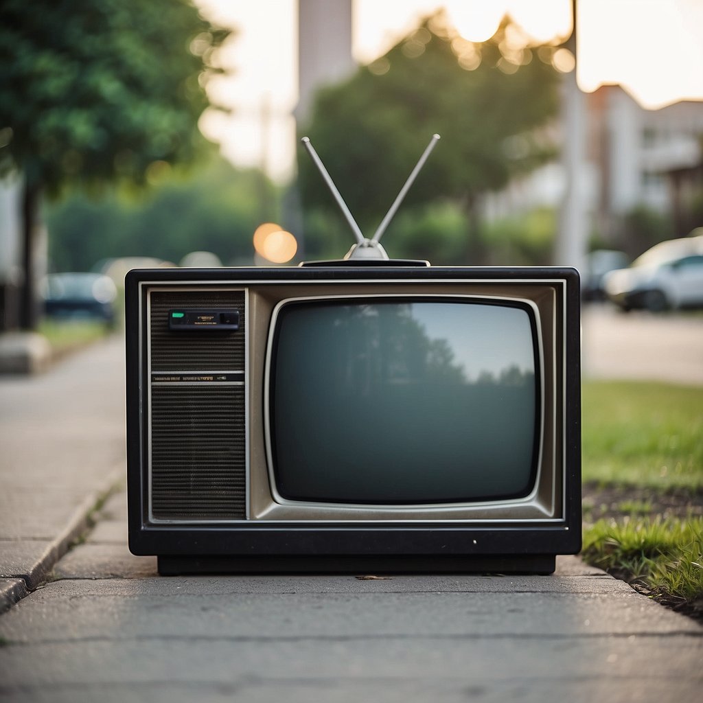 tube tv on sidewalk